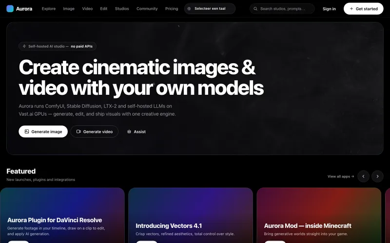 The Aurora AI studio